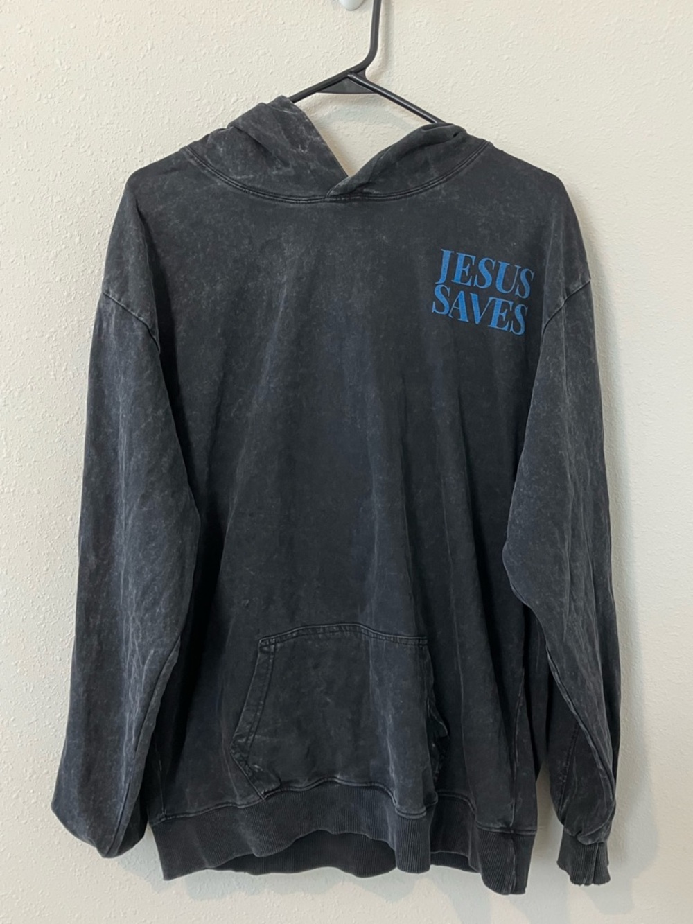 Black 'Jesus Saves' Graphic Hoodie Sweatshirt